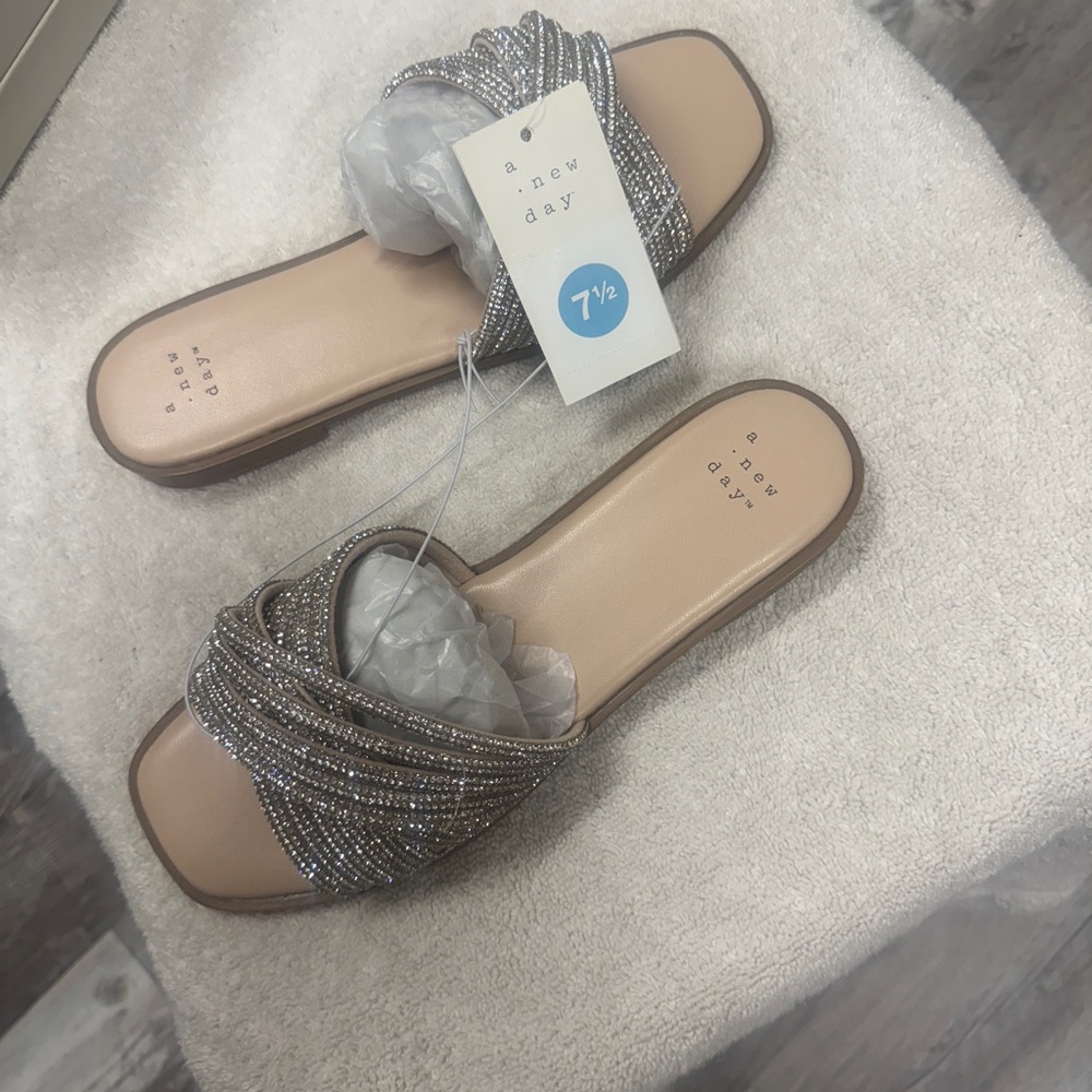 A New Day Sparkling Silver Sandals - Picture 2 of 5